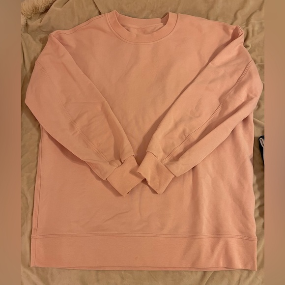 Lululemon oversized crewneck cotton sweatshirt small medium lightweight logo - Picture 2 of 5